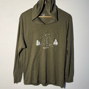 Women’s 24Peace Explore Green Hooded Long Sleeve Shirt